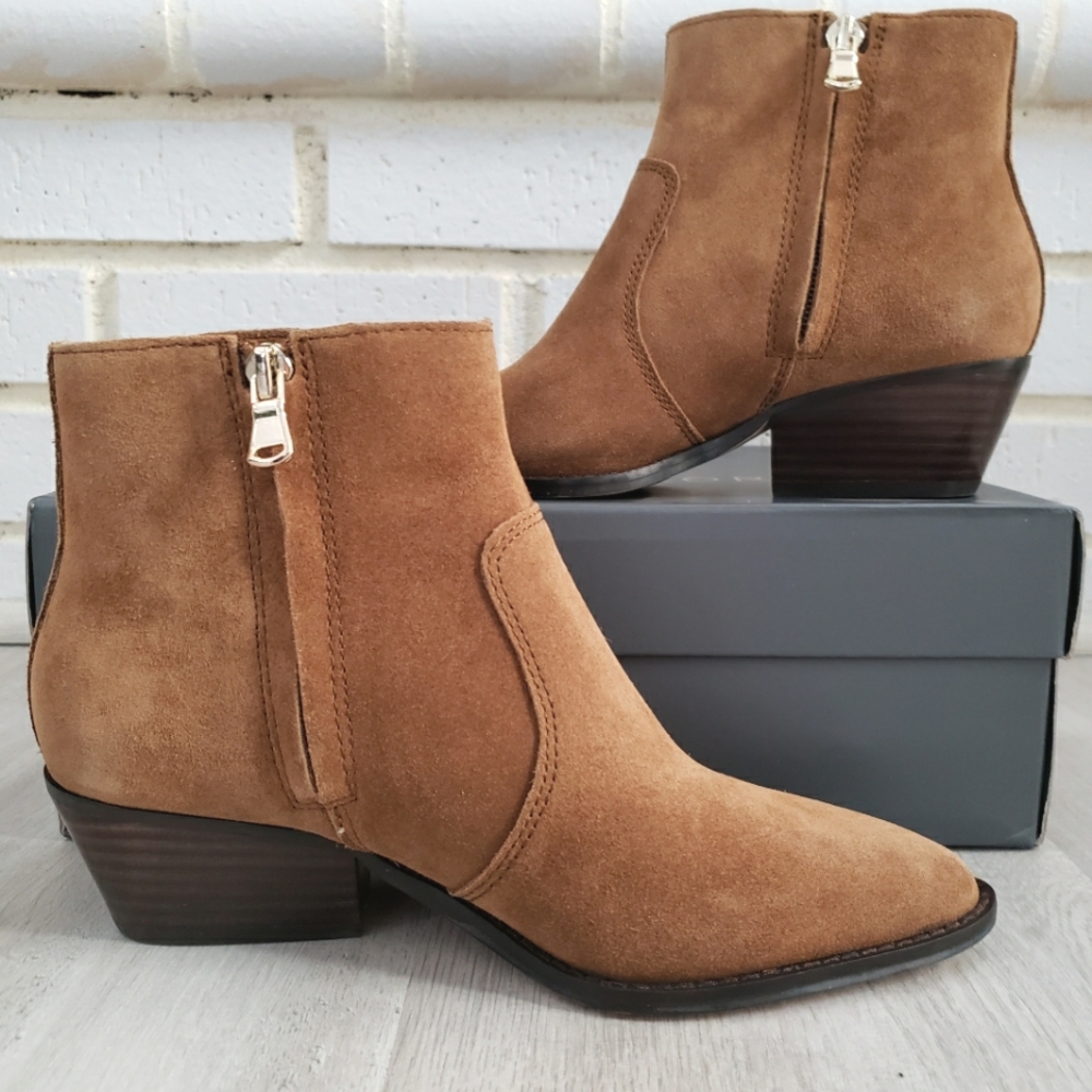 NEW Ann Taylor Ophera Suede Flat Booties SZ 5 - Picture 4 of 11